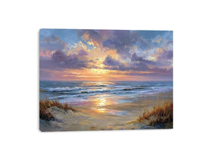 Aerial beach photography canvas print with turquoise waves for coastal living room decor.