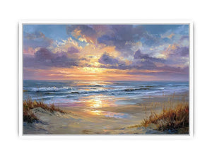 Aerial beach photography canvas print with turquoise waves for coastal living room decor.