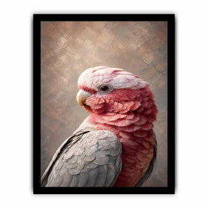 Soft pink cockatoo canvas art for elegant bedroom and living room decor.