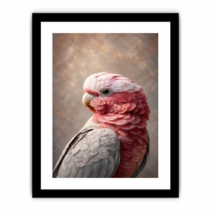 Soft pink cockatoo canvas art for elegant bedroom and living room decor.