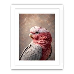 Soft pink cockatoo canvas art for elegant bedroom and living room decor.