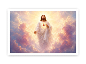 Radiant Jesus sacred heart canvas art for peaceful home decor.