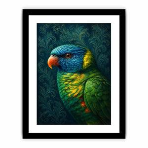 Colorful lorikeet canvas art for elegant modern room decor.