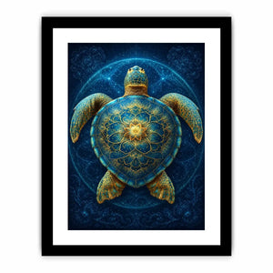 Ornate sea turtle canvas art for peaceful coastal room decor.