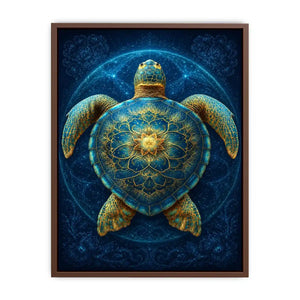 Ornate sea turtle canvas art for peaceful coastal room decor.
