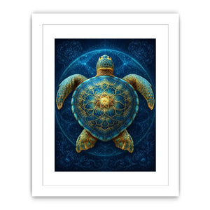 Ornate sea turtle canvas art for peaceful coastal room decor.