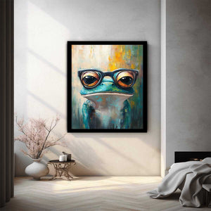 Frog with Galsses Painting