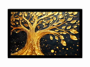 Gold Leaves Canvas Painting