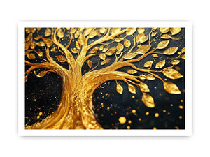 Gold Leaves Canvas Painting