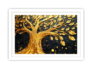 Gold Leaves Canvas Painting