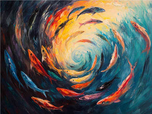 swimming Canvas Painting