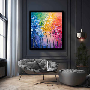 Abstract Trees Canvas Painting