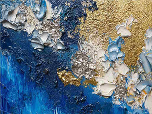 Blue Gold Canvas Painting