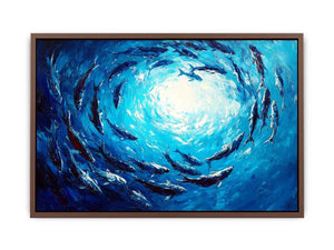 Blue Swim Canvas Painting