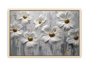 White Flowers Canvas Painting