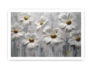 White Flowers Canvas Painting
