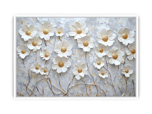 White Flowers Canvas Painting