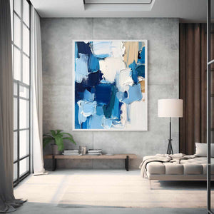 Abstract Ice Canvas Painting
