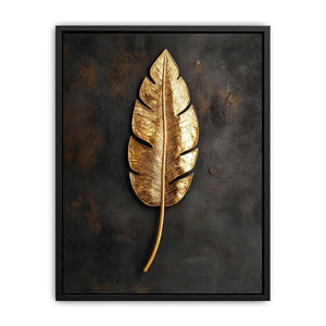 Gold Feather Canvas Painting