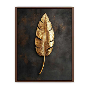 Gold Feather Canvas Painting