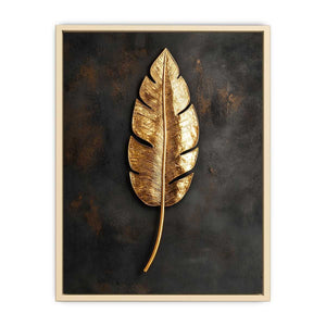 Gold Feather Canvas Painting