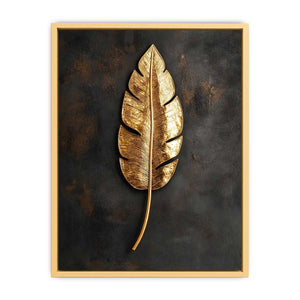 Gold Feather Canvas Painting