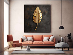 Gold Feather Painting