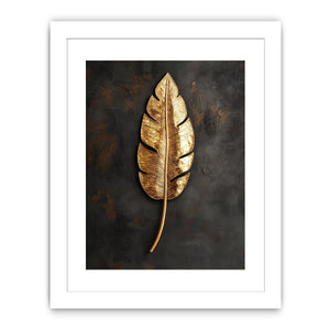 Gold Feather Canvas Painting