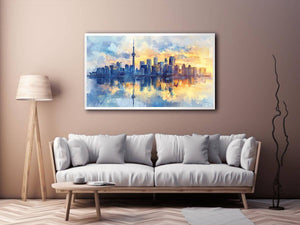 Watercolors Cityscape Canvas Painting