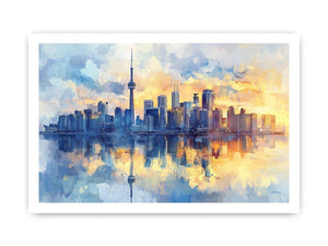 Watercolors Cityscape Canvas Painting