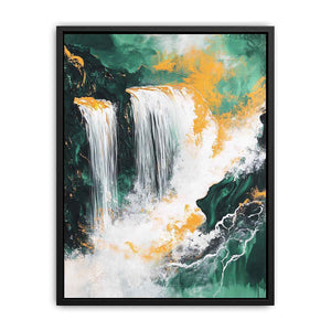 Gold Waterfall Canvas Painting