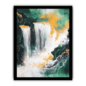 Gold Waterfall Canvas Painting