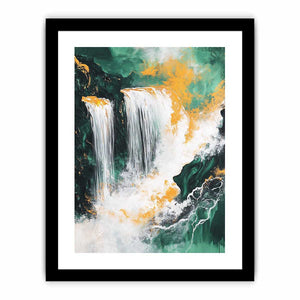 Gold Waterfall Canvas Painting