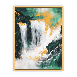 Gold Waterfall Canvas Painting