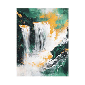 Gold Waterfall Oil Painting