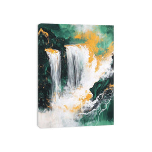 Gold Waterfall Canvas Painting