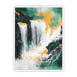 Gold Waterfall Canvas Painting
