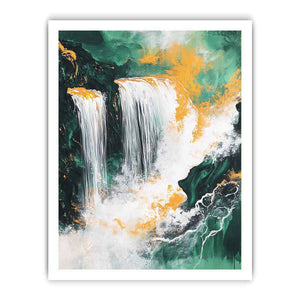 Gold Waterfall Canvas Painting