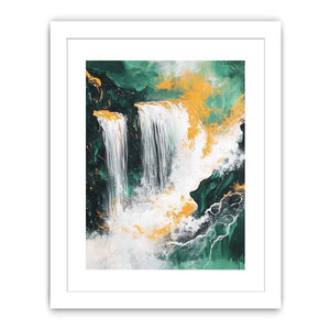 Gold Waterfall Canvas Painting