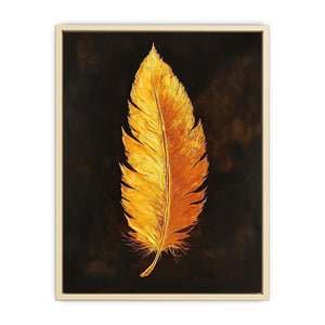 Golden Feather Canvas Painting