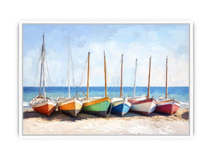 Fishing Boats Canvas Painting