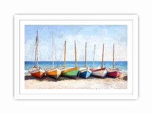 Fishing Boats Canvas Painting