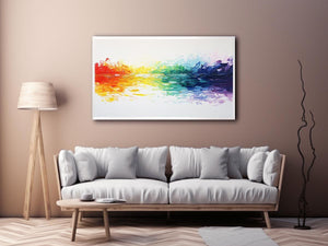 Rainbow Abstract Canvas Painting
