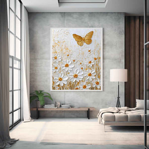 White Dsises Canvas Painting