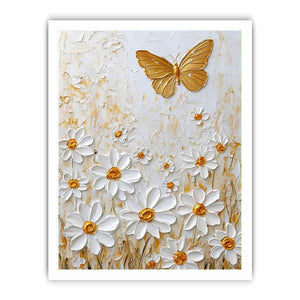 White Dsises Canvas Painting