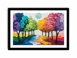 Colorful Trees Canvas Painting