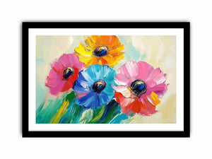 Abstract Flower Canvas Painting