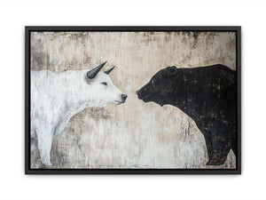 Bear and Bull Canvas Painting