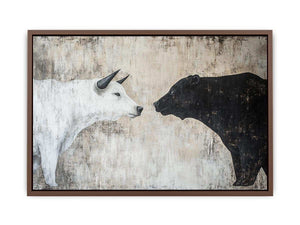 Bear and Bull Canvas Painting