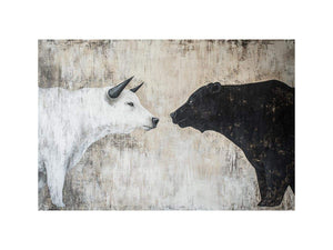 Bear and Bull Oil Painting